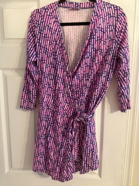 Lilly Pulitzer Pink and Blue Patterned Wrap Skort/Romper